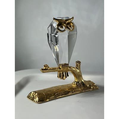 Crystal Owl Collectible Figurine Gold - Thumbnail 2