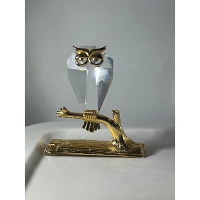 Crystal Owl Collectible Figurine Gold - Thumbnail 12