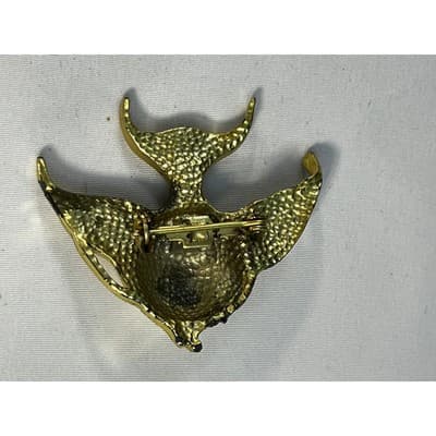 Vintage Jewelry Gold Tone Angelfish Brooch Pin 2.5" - Thumbnail 13