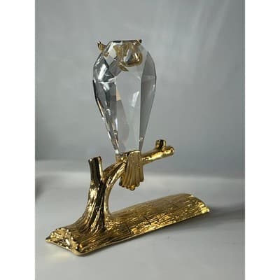 Crystal Owl Collectible Figurine Gold - Thumbnail 10