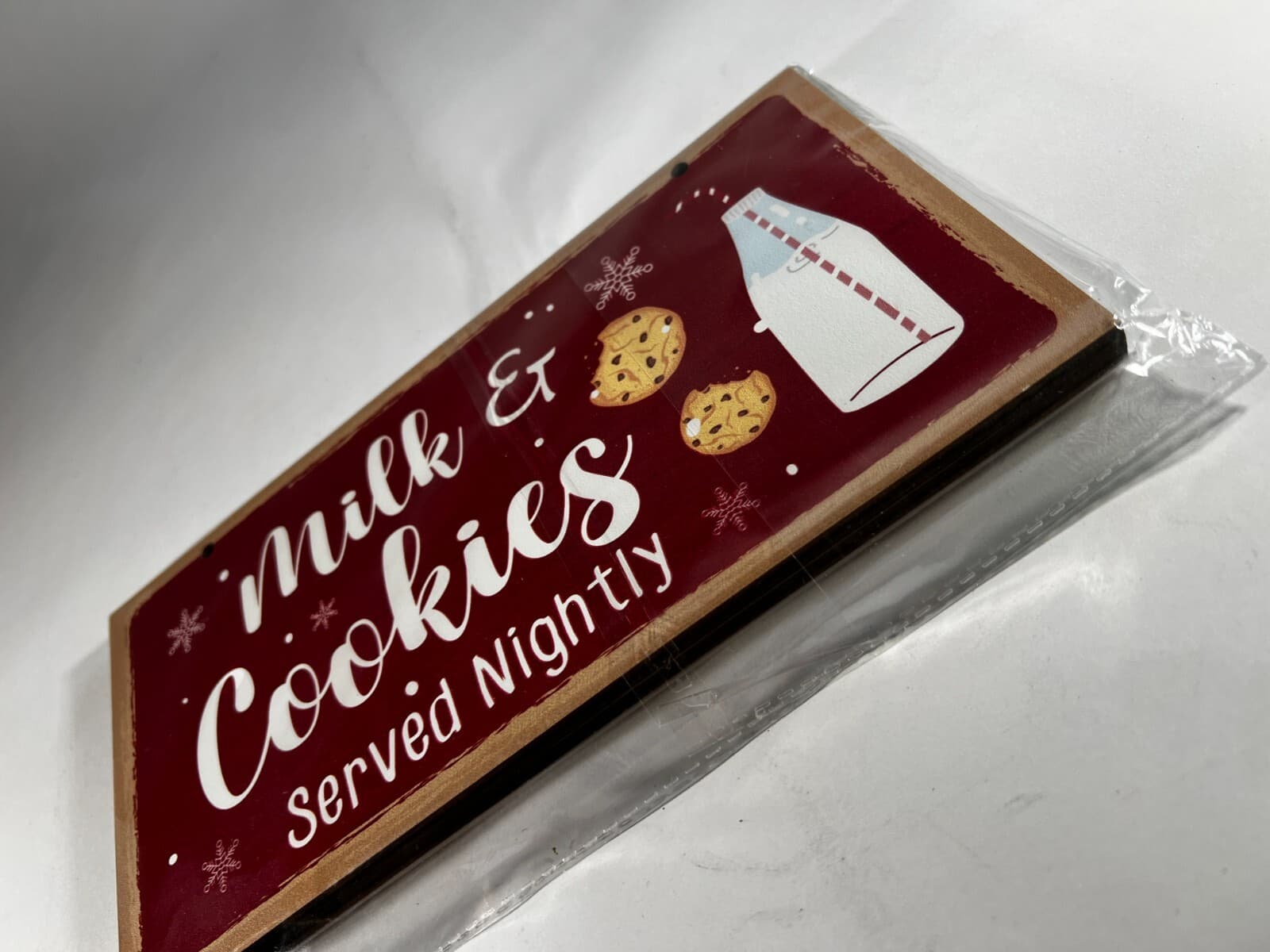 Christmas Decor Wooden Signs Set of 2 Cookies Milk Served Nighty Eat Drink Merry - Thumbnail 3