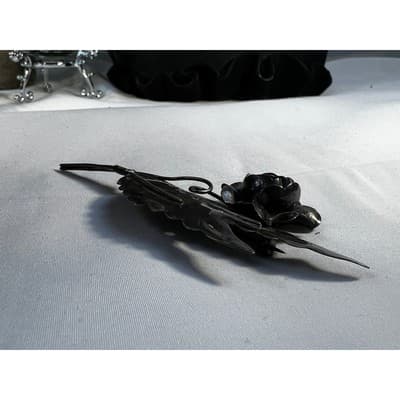 Vintage Jewelry Floral Leaves Flower Sterling Silver Brooch Pin 4" Art Deco - Thumbnail 20