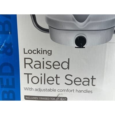 New Locking Raised Toilet Seat Equate IOB Adjustable Comfort Handles Homehealth - Thumbnail 6