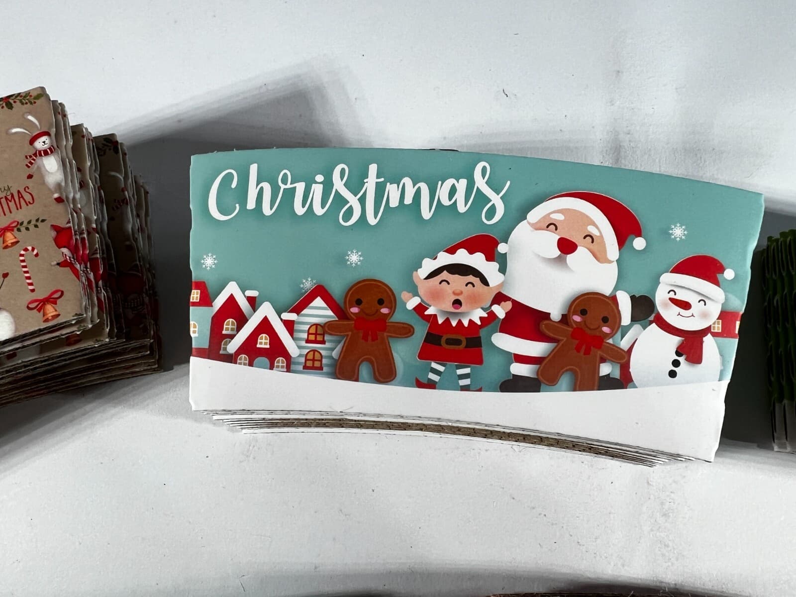 Holiday Christmas Party Coffee Cup Sleeves 60 Count Santa Reindeer Snowman NEW - Thumbnail 6