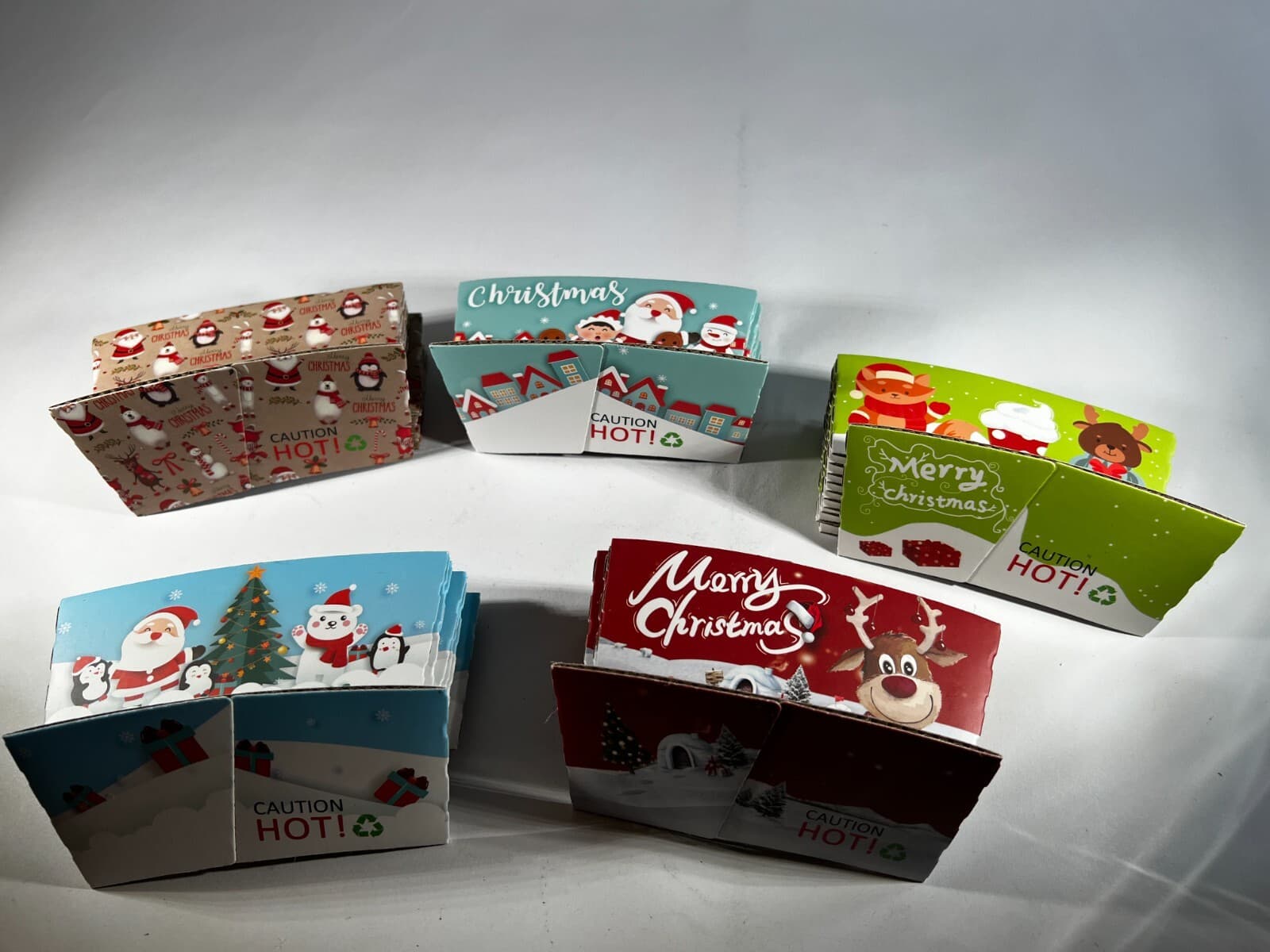 Holiday Christmas Party Coffee Cup Sleeves 60 Count Santa Reindeer Snowman NEW - Thumbnail 12