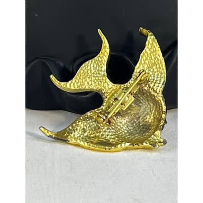 Vintage Jewelry Gold Tone Angelfish Brooch Pin 2.5" - Thumbnail 8