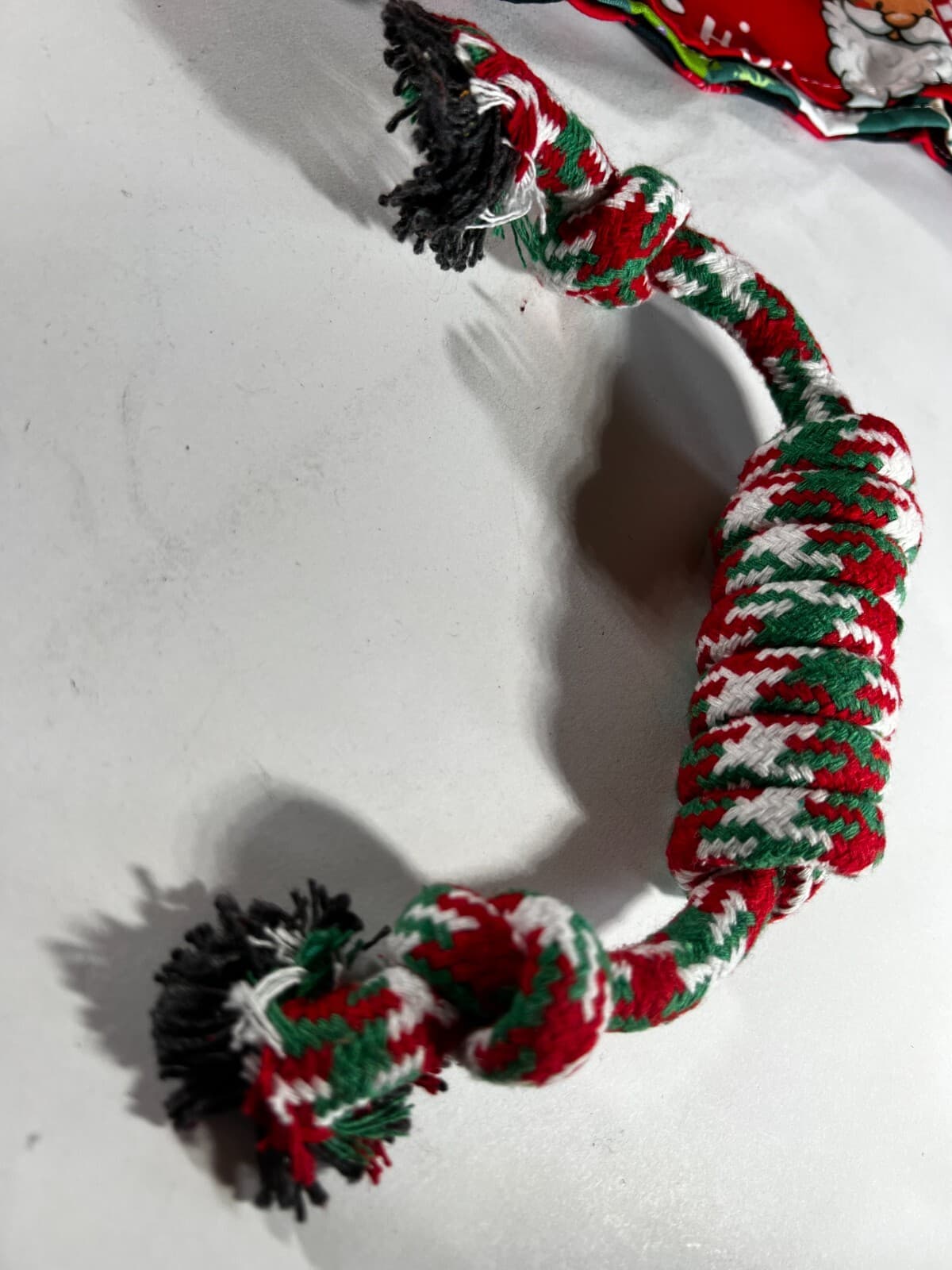 Christmas Holiday Pet Dog Bandana Scarf Set of 3 Plus Rope Toy Red Green NEW - Thumbnail 6