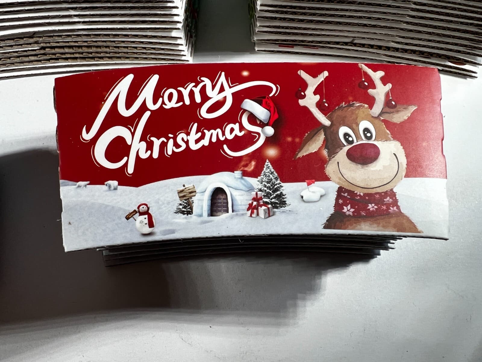 Holiday Christmas Party Coffee Cup Sleeves 60 Count Santa Reindeer Snowman NEW - Thumbnail 8