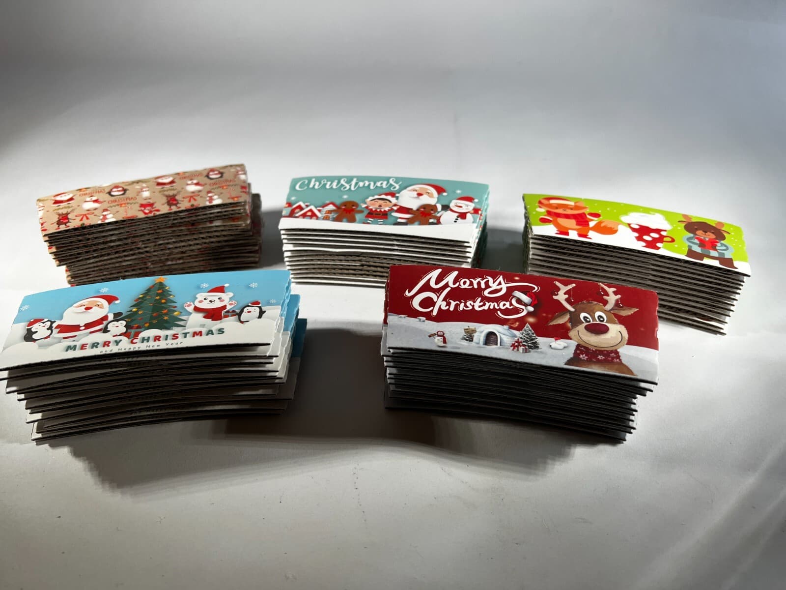 Holiday Christmas Party Coffee Cup Sleeves 60 Count Santa Reindeer Snowman NEW - Thumbnail 4