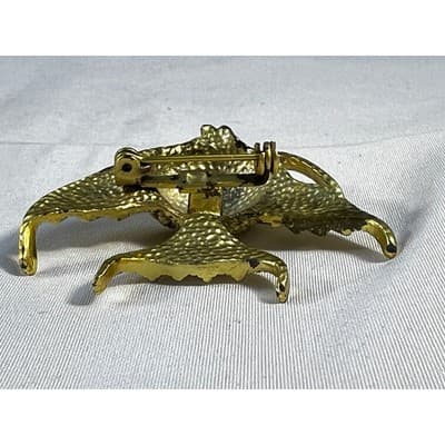 Vintage Jewelry Gold Tone Angelfish Brooch Pin 2.5" - Thumbnail 23