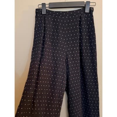 Ann Taylor Black Polka Dot Wide Leg Pants Elastic Waist Pull On Women’s 4 EUC - Thumbnail 3
