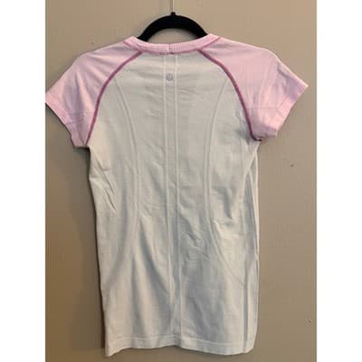 Lululemon Swiftly Tech Short Sleeve Shirt White Pink Athletic Top Women’s S EUC - Thumbnail 7
