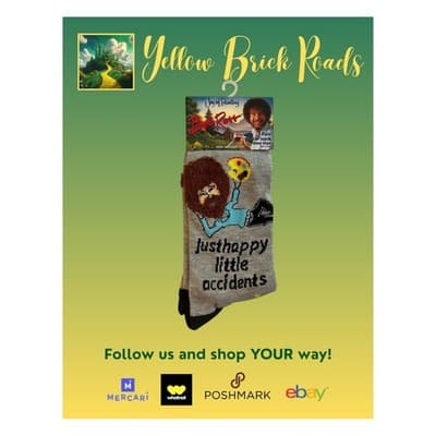 NEW Bob Ross Happy Novelty Socks - Thumbnail 3