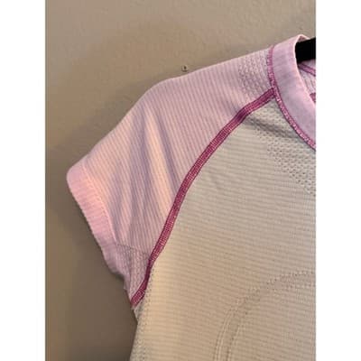 Lululemon Swiftly Tech Short Sleeve Shirt White Pink Athletic Top Women’s S EUC - Thumbnail 5