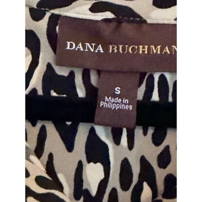 Dana Buchman Leopard Print Women’s Small Button Front Long Sleeve Top EUC - Thumbnail 6