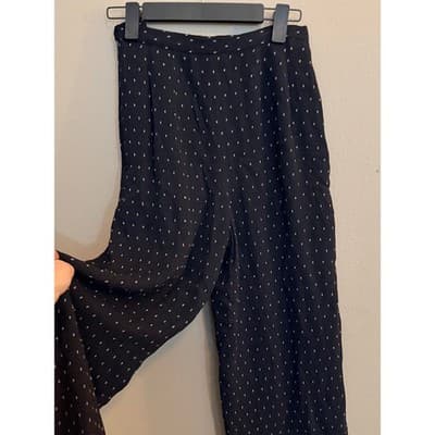 Ann Taylor Black Polka Dot Wide Leg Pants Elastic Waist Pull On Women’s 4 EUC - Thumbnail 10