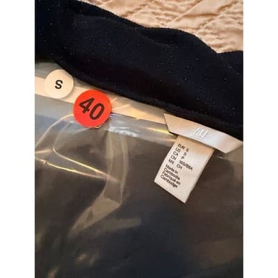 H&M Women's Jersey Crepe Puff Short Sleeve Boat Neck Blouse Black Small NWOT - Thumbnail 20