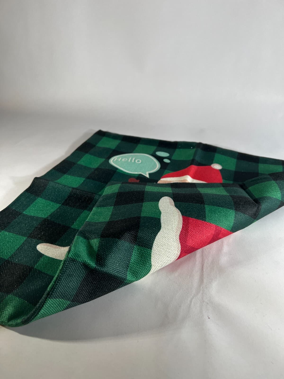 Christmas Pillow Cover Zipper Canvas Fabric Holiday Hello Santa Chimney NEW - Thumbnail 5