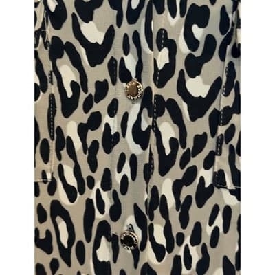 Dana Buchman Leopard Print Women’s Small Button Front Long Sleeve Top EUC - Thumbnail 5