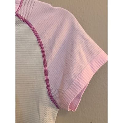 Lululemon Swiftly Tech Short Sleeve Shirt White Pink Athletic Top Women’s S EUC - Thumbnail 4