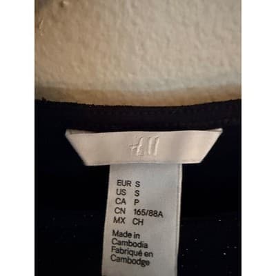 H&M Women's Jersey Crepe Puff Short Sleeve Boat Neck Blouse Black Small NWOT - Thumbnail 9
