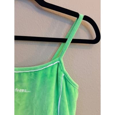 iets frans Green Velour Mini Slip Dress Spaghetti Strap Bodycon Women’s S NWOT - Thumbnail 9