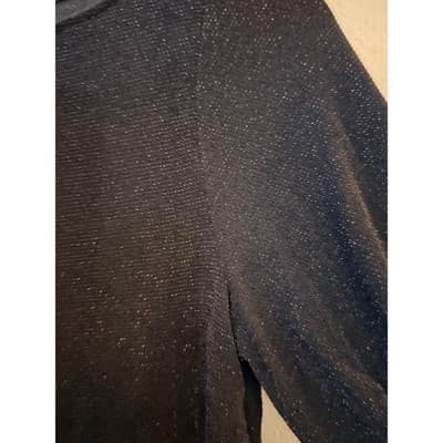 H&M Women's Jersey Crepe Puff Short Sleeve Boat Neck Blouse Black Small NWOT - Thumbnail 6