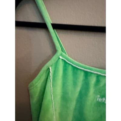 iets frans Green Velour Mini Slip Dress Spaghetti Strap Bodycon Women’s S NWOT - Thumbnail 8