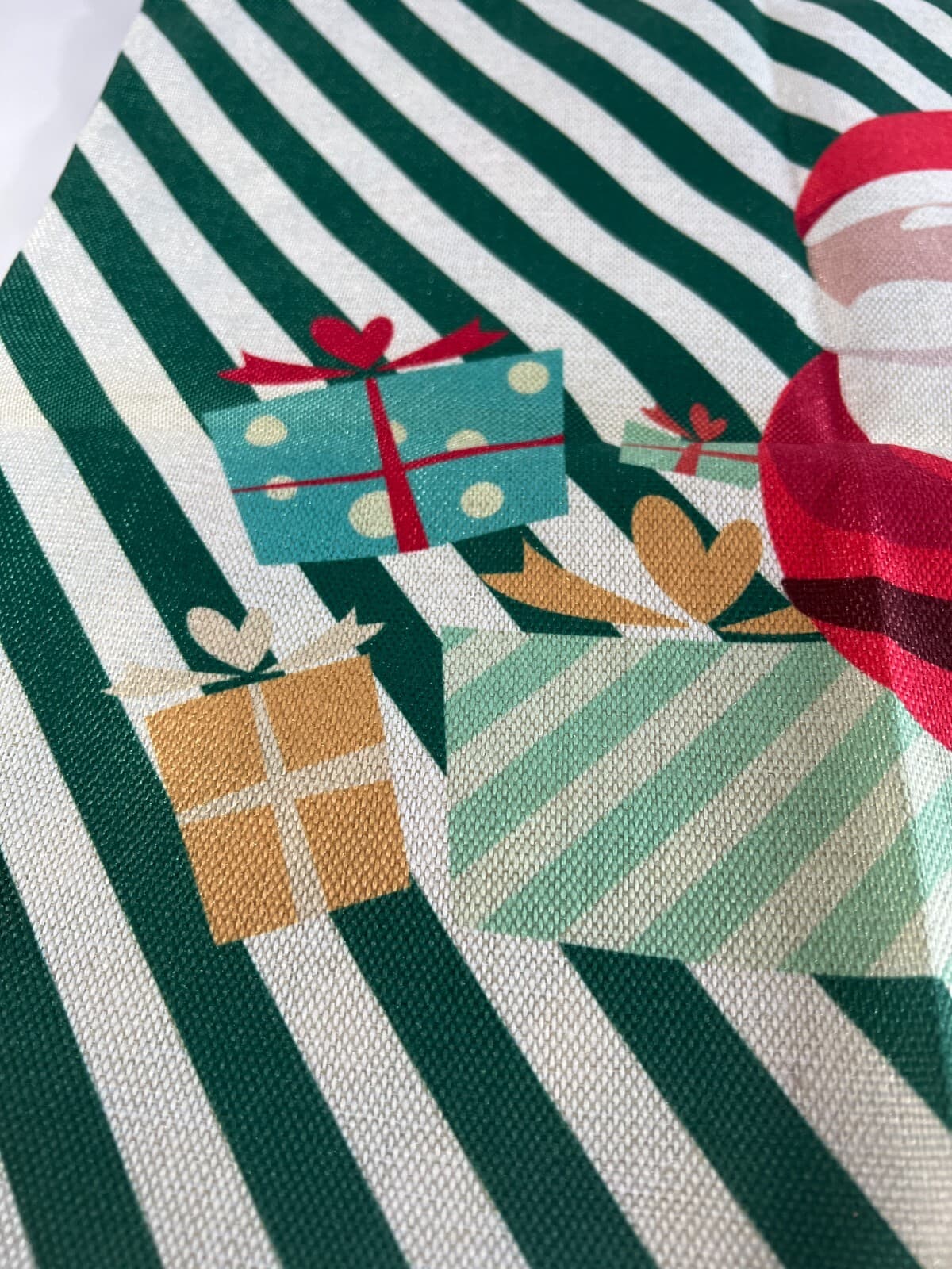 Christmas Pillow Cover Zipper Canvas Fabric Holiday Square Santa List NEW - Thumbnail 6
