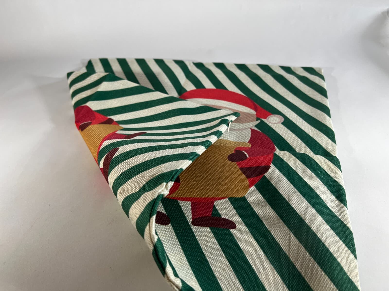 Christmas Pillow Cover Zipper Canvas Fabric Holiday Square Santa List NEW - Thumbnail 5
