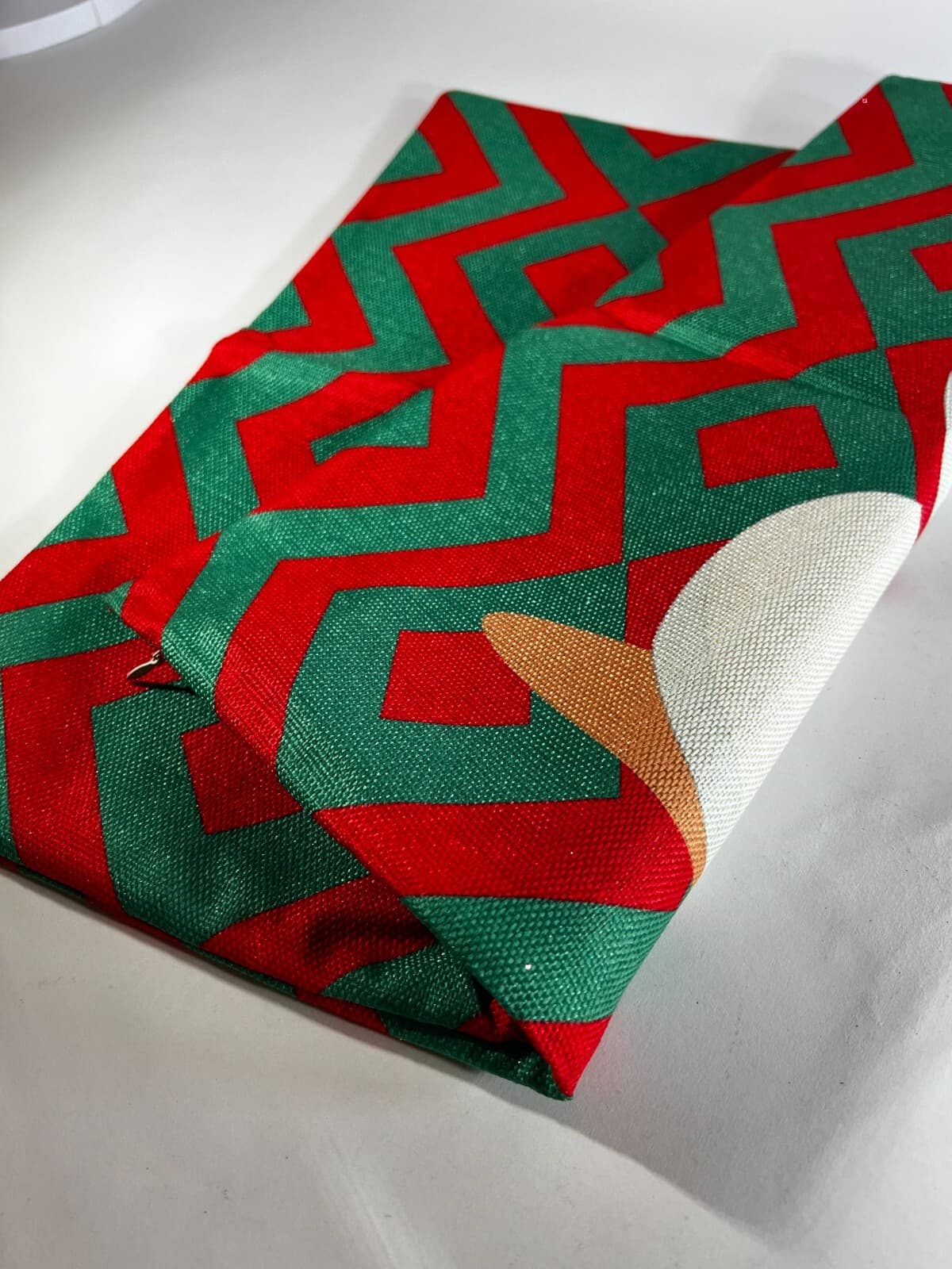 Christmas Pillow Cover Zipper Canvas Fabric Holiday Square Snowman Green Red NEW - Thumbnail 4
