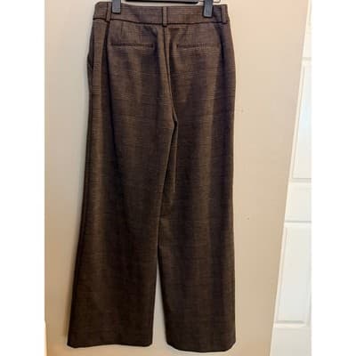 Simply Vera Wang Plaid Wide Leg Pants Women’s Size 6 Dress Slacks Brown EUC - Thumbnail 10
