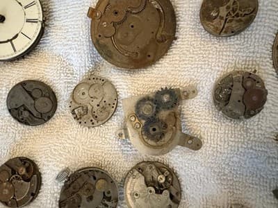 Vintage Mechanical Watch Movements Parts Lot 40 Pcs Steampunk Art Deco Jewelry - Thumbnail 4