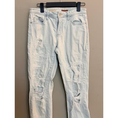 Pilcro Distressed Boyfriend Jeans Women’s Size 27 Light Wash Slim EUC - Thumbnail 3