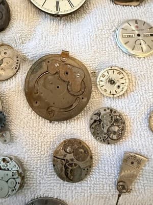 Vintage Mechanical Watch Movements Parts Lot 40 Pcs Steampunk Art Deco Jewelry - Thumbnail 3