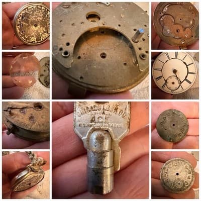 Vintage Mechanical Watch Movements Parts Lot 40 Pcs Steampunk Art Deco Jewelry - Thumbnail 10