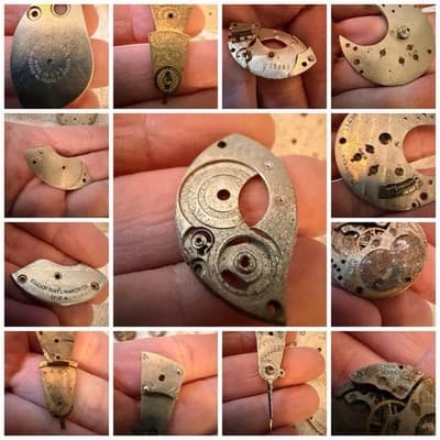 Vintage Mechanical Watch Movements Parts Lot 40 Pcs Steampunk Art Deco Jewelry - Thumbnail 12