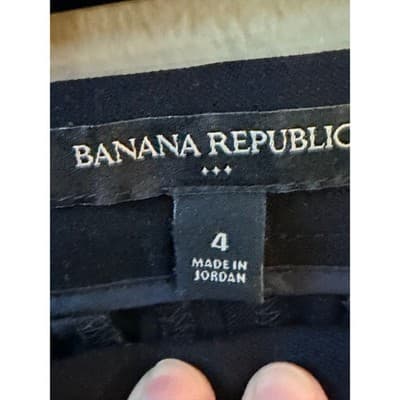 Banana Republic Women's Mid Rise Skinny Fit Ankle Tapered Pants Black Small EUC - Thumbnail 7