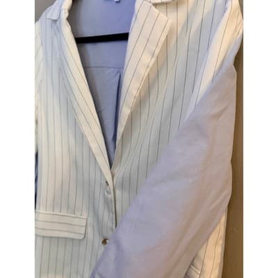 English Factory Spring Summer Pinstripe Blazer Jacket White Small NWOT - Thumbnail 7