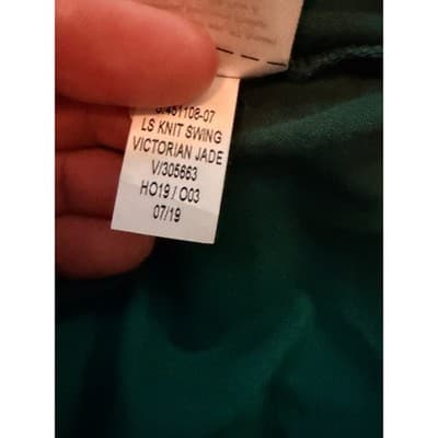 Old Navy Long-Sleeve Jersey-Knit Mini Swing Crew Neckline Dress Green Small EUC - Thumbnail 10