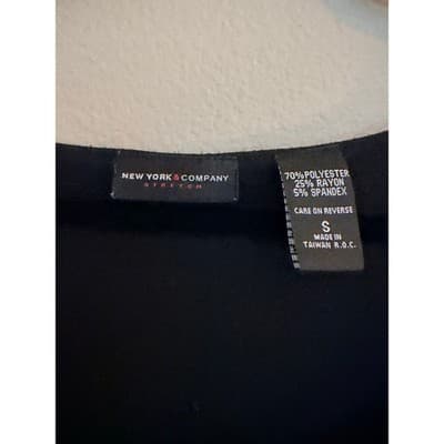 New York & Company Black Dress Women’s Small Quarter Sleeve Scoop Neck EUC - Thumbnail 5