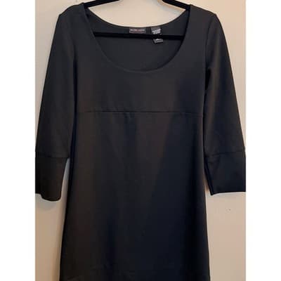 New York & Company Black Dress Women’s Small Quarter Sleeve Scoop Neck EUC - Thumbnail 2