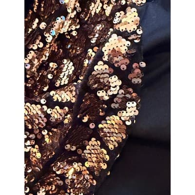 Forever 21 Sequin Mini Skirt Ruffle Hem A Line Women’s Small Gold Black NWOT - Thumbnail 12
