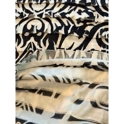 Notations Ruffle Row Blouse Women’s Small Black White 3/4 Sleeve Pull Over Top - Thumbnail 11