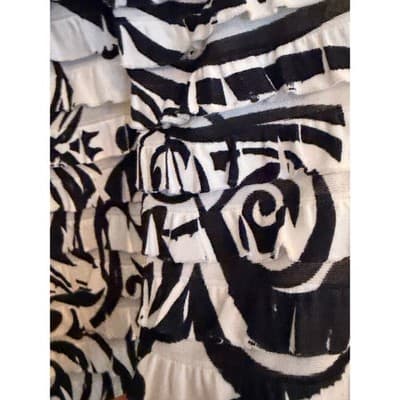 Notations Ruffle Row Blouse Women’s Small Black White 3/4 Sleeve Pull Over Top - Thumbnail 5