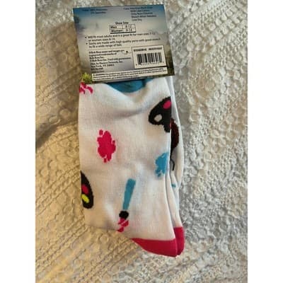 NEW Bob Ross Painter Novelty Crew Socks White One Size - Thumbnail 2