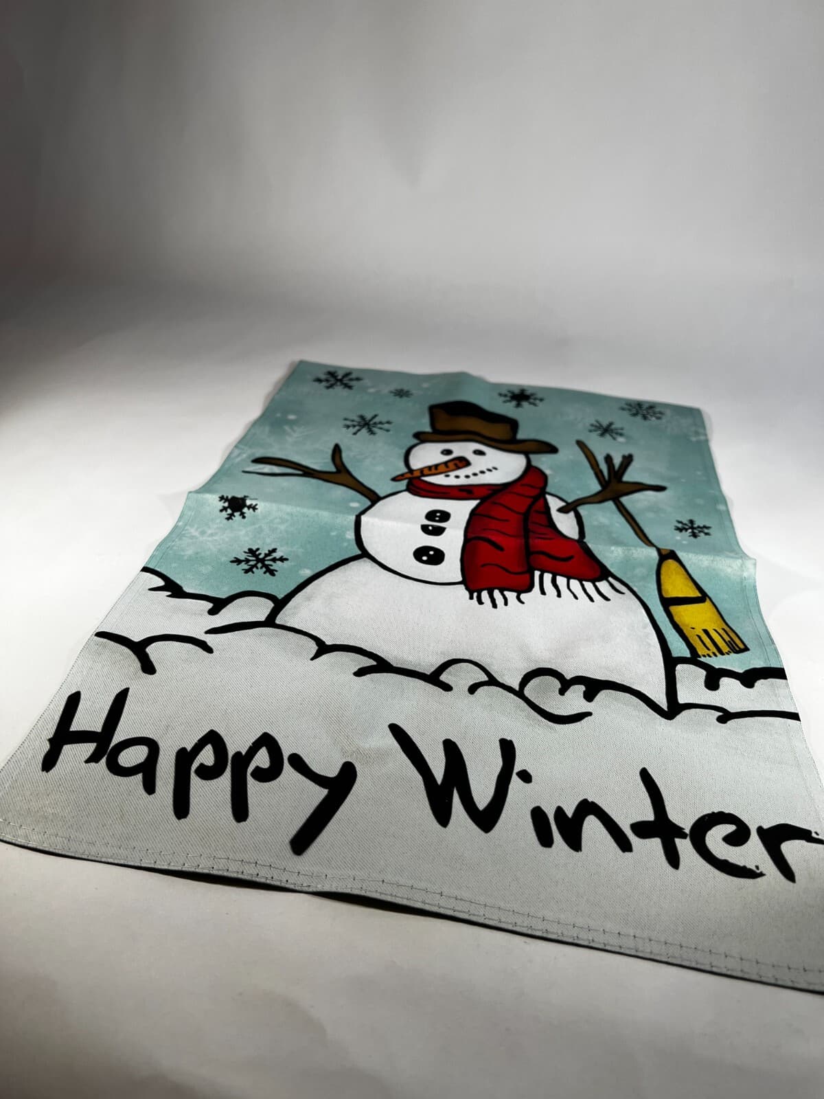 Happy Winter Yard Flag Snowman Holiday Christmas Decor NEW Snowflakes - Thumbnail 6