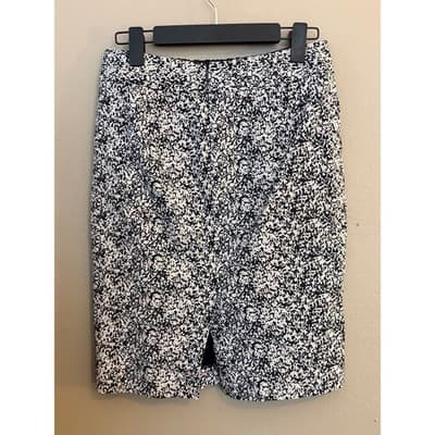 Banana Republic Speckled Pencil Skirt Black White Women’s Small EUC - Thumbnail 8