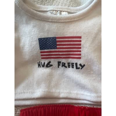Build-A-Bear BABW Outfit Patriotic Red White Blue Hug Freely Top Shorts Hat Jean - Thumbnail 3