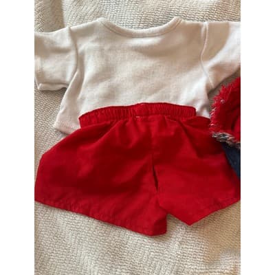 Build-A-Bear BABW Outfit Patriotic Red White Blue Hug Freely Top Shorts Hat Jean - Thumbnail 8